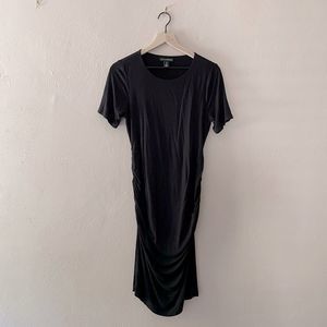 A Pea in the Pod black ruched maternity dress